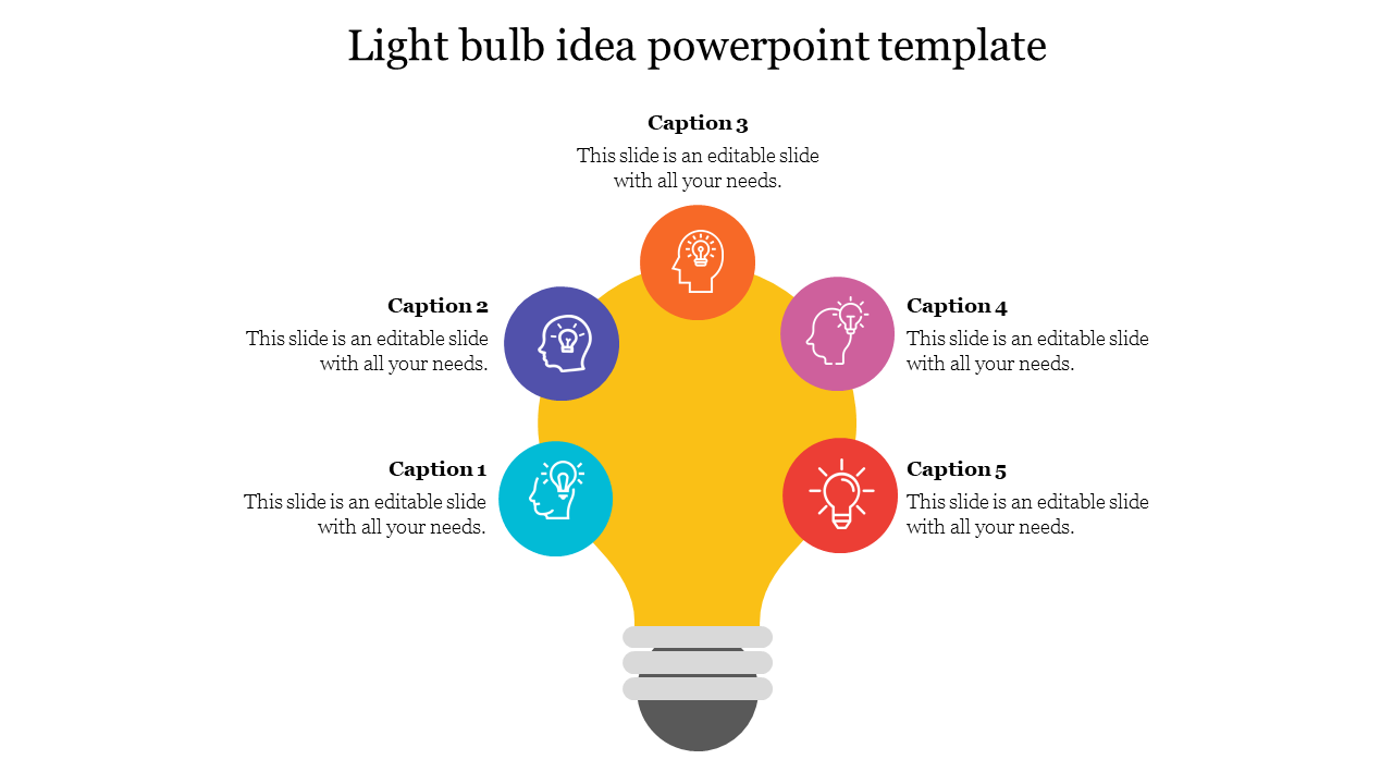 Effective Light Bulb Idea PowerPoint Template Free